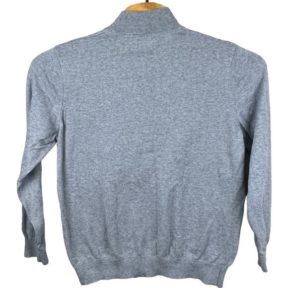 LL Bean Mens Gray Cotton Cashmere Blend Long Sleeve Quater Zip Sweater XL - Picture 2 of 3
